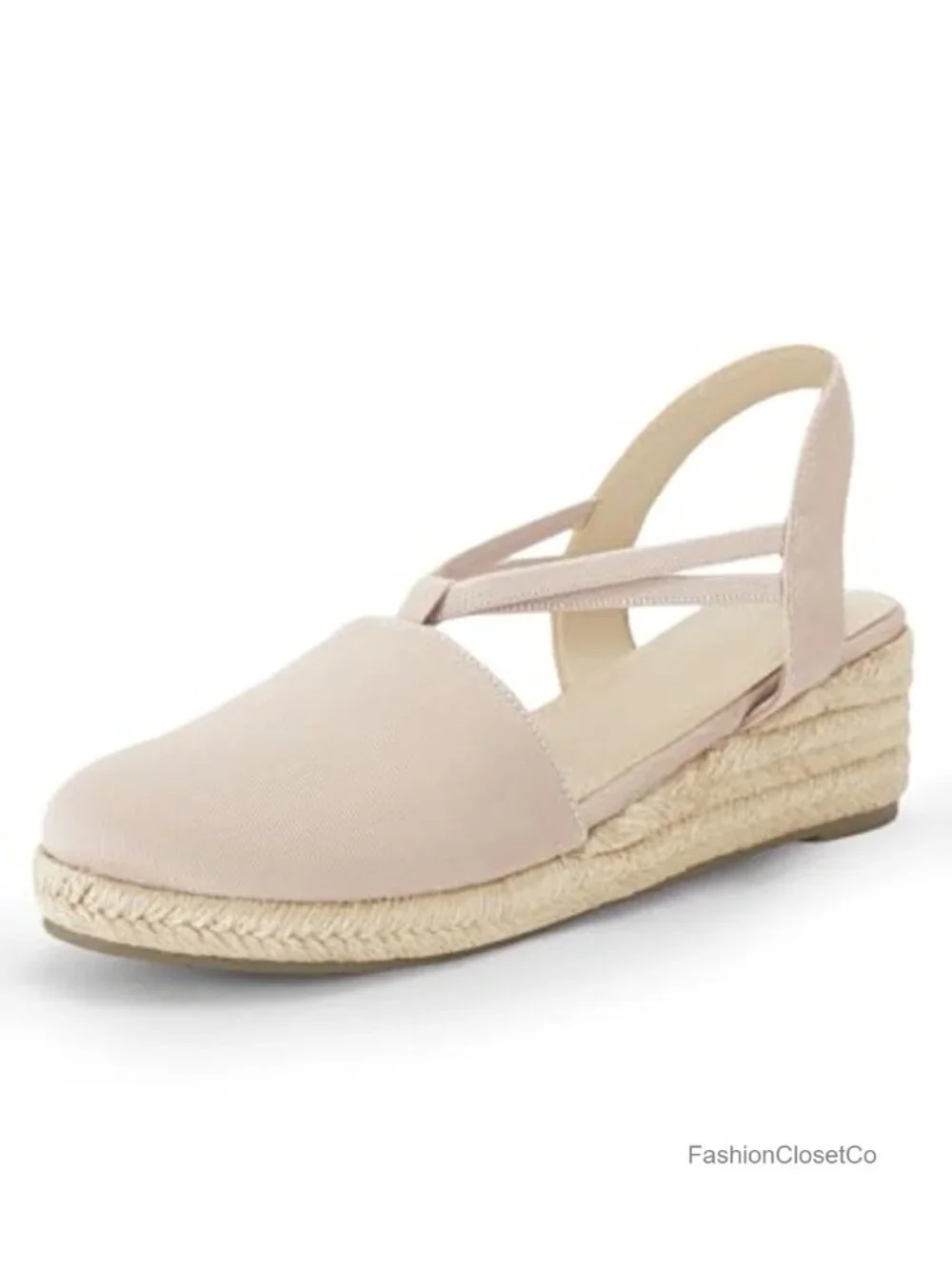 Women's Platform Wedge Espadrille Sandals Slingback Slip On Closed Toe